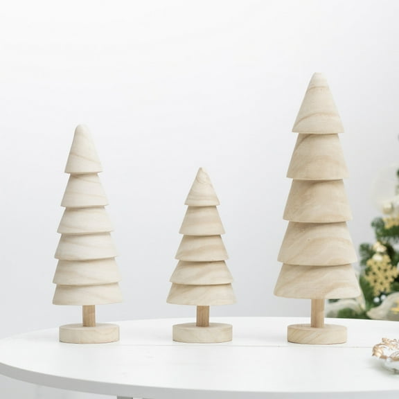 Wooden Christmas Tree under $5! Cagogo Wooden Christmas Tree Craft, Mini Log Christmas Ornament for Home, Desktop Christmas Atmosphere Decor, Natural Wood Holiday Decoration Props