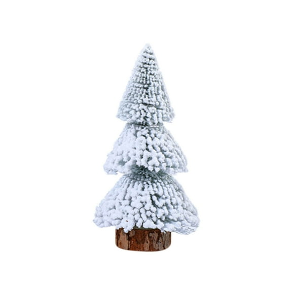 Wooden Christmas Tree under $5! Cagogo Wooden Christmas Tree Decoration, Flocked Tabletop Mini Christmas Tree, Snow Covered Cedar Tree for Holiday Decor, Mantel, Shelf, Christmas Village Display