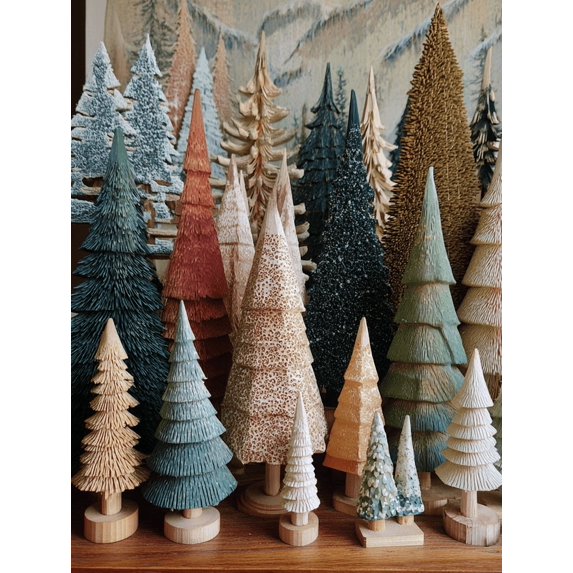 Wooden Christmas Tree Canvas Print, Suitable for Living Room Office Bedroom Dining Room Wall Art