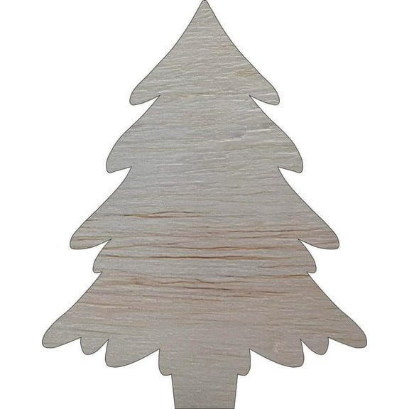 Wooden Christmas Tree Cutout, Unfinished 6'' Craft