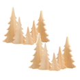 Wooden Christmas Tree Cutouts Set, Unfinished Blank Wood Tabletop Tree ...