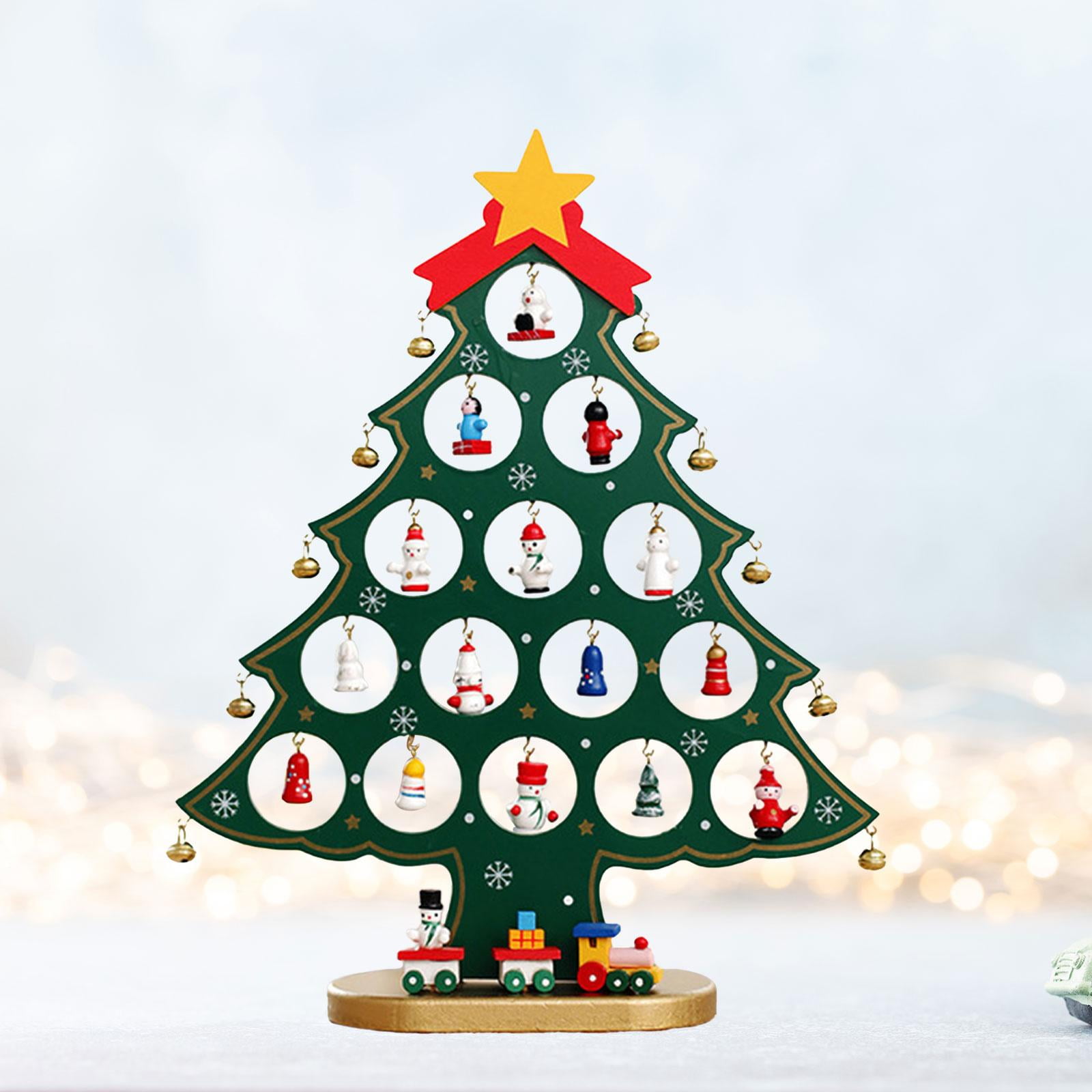 Wooden Christmas Tree Desktop Decoration Table Christmas Tree Ornament