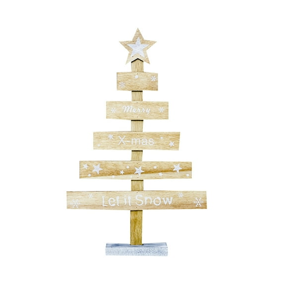 Wooden Christmas Tree Letters Colored Drawing Table Decor Unique Xmas Decorative Acessories No.03