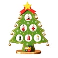 thumbnail image 1 of Wooden Christmas Tree Ornament 9x7 Inch, Desktop Holiday Decoration with Compartments, Tabletop Mini Tree Gift for Kids and Home Décor, 1 of 5