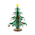 thumbnail image 1 of Wooden Christmas Tree Tabletop Decoration with Removable Ornaments and Star Topper for Holiday Display Home Office Festive Decor, 1 of 5