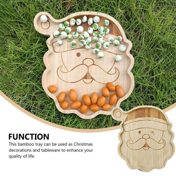 Wooden Christmas Tree Trays-Holiday Shape Food Platter,Christmas Serving Decorative Platter Food Serving Dishes,Fruit Platter Tray for Xmas Holiday Party Housewarming Gift Kitchen Dinnerware(A)
