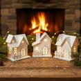 thumbnail image 1 of Wooden Christmas Village under $5! Bzdzmqm Lighting Up Wooden Village Villa For Christmas, Desktop Decoration Winter Scene, LED Lighted Christmas Houses, Battery Powered Christmas Village, Holiday, 1 of 9