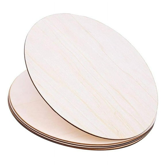 Wooden Circle,5Pcs 12in Unfinished Blank Wood Rounds Wooden Cutouts for Crafts,Wood Plaque,Wooden Slices Discs for