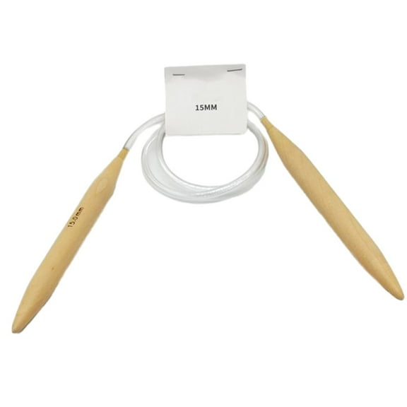 Wooden Circular Knitting Needles With Plastic Tube Thick Knitting Crochet Hooks Pins Needle Craft Tools 15mm, 20mm, 25mm