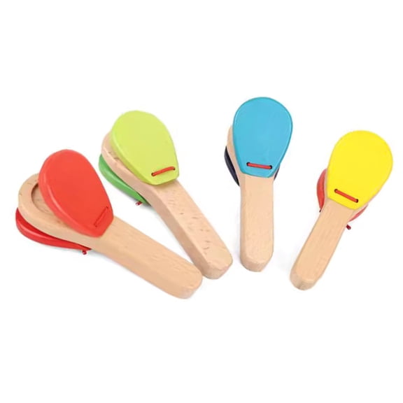 Wooden Clapper Castanets Musical Instrument Educational Percussion Rhythm Castanets Musical Clap Board for Adults