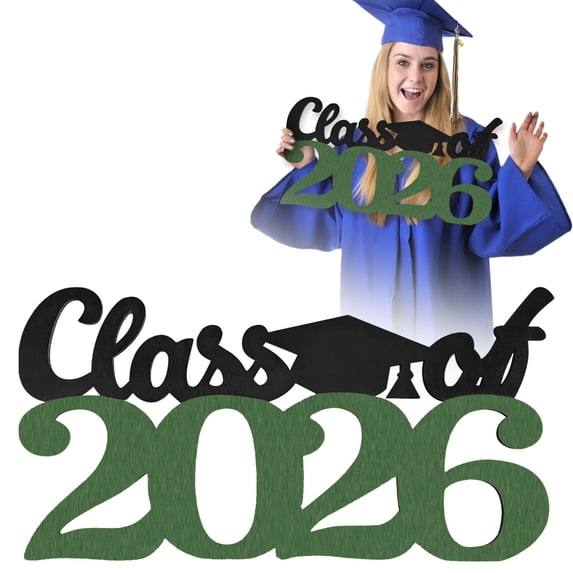 Wooden Class of 2026 Wooden Sign, 8.89"×15.74" Graduation Commemorative Props, Class of 2026 Sign Graduation Decorations, 2026 Graduation Table Decorations for Any Party
