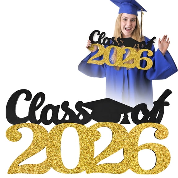 Wooden Class of 2026 Wooden Sign, 8.89"×15.74" Graduation Commemorative Props, Class of 2026 Sign Graduation Decorations, 2026 Graduation Table Decorations for Any Party