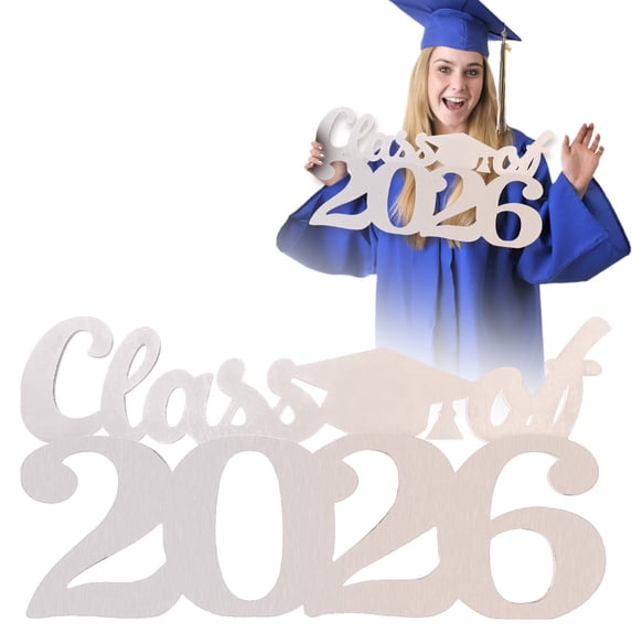 Wooden Class of 2026 Wooden Sign, 8.89"×15.74" Graduation Commemorative Props, Class of 2026 Sign Graduation Decorations, 2026 Graduation Table Decorations for Any Party