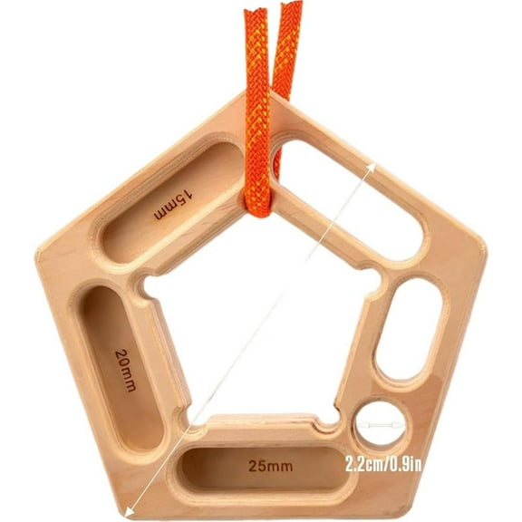 Wooden Climbing Hangboard with Ergonomic Grip for Home and Gym Strength Training