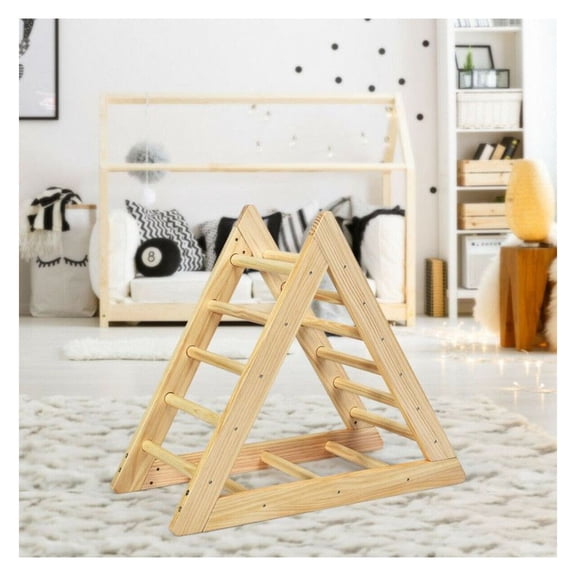 Wooden Climbing Triangle for Toddlers - Indoor Montessori Climbing Frame - Step Training, Motor Skills Development - ASTM Certified, 135 lbs Capacity
