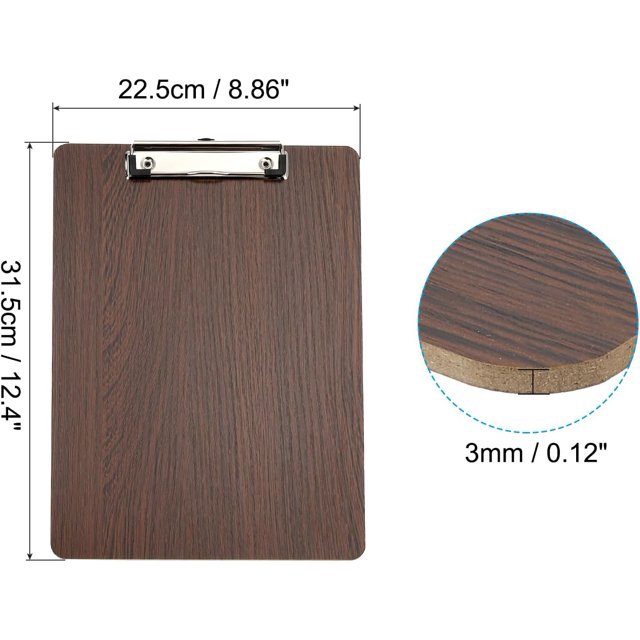 Wooden Clipboard For 8.5 X 11 Inch Paper, Standard A4 Letter Size Clip