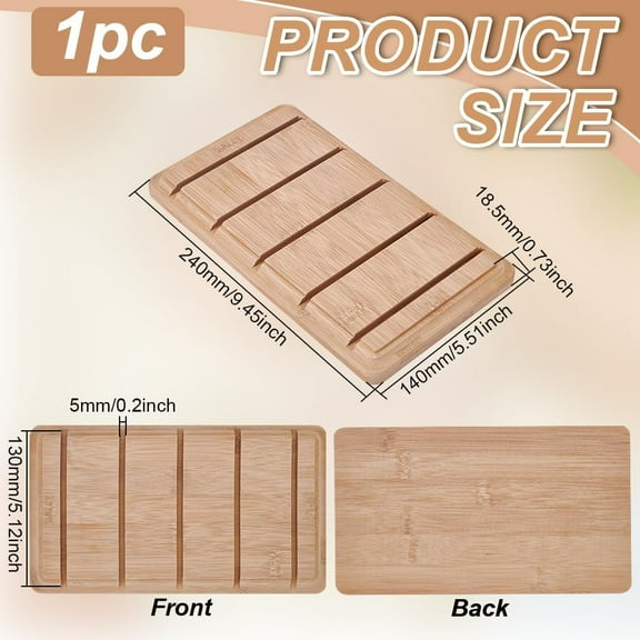 Wooden Clipboard Holder 9.45x5.5x0.7inch PapayaWhip Color Bamboo Clipboard Holder with 5 Slots Rectangle Bamboo Organizer Stand for Documents Office Classroom Tabletop Display