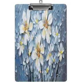 Wooden Clipboard, Standard A4 Letter Size, Low Profile Clip, Decorative Clipboards, Cute Clipboard Custom Pattern, 12.5"x9", Wildlife Flower Printed, Gift for Birthday Christmas Holiday