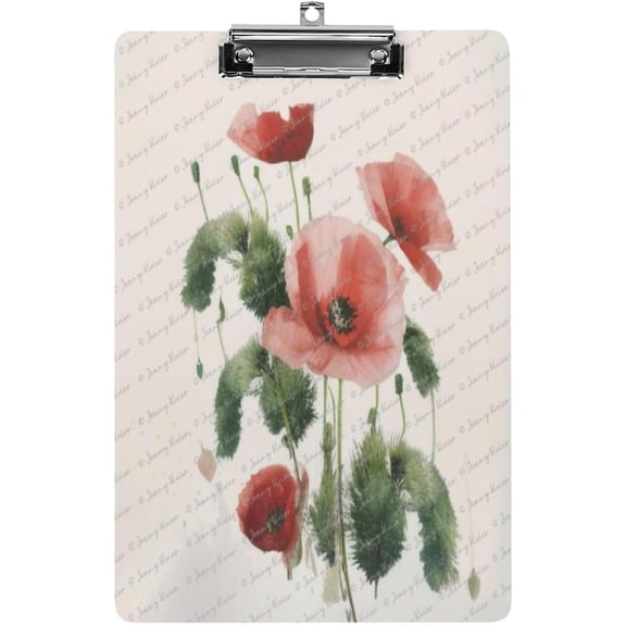 Wooden Clipboards with Low Profile Clip - Wood Clipboards, Cute Clipboard, Classic Clipboards for Classroom, Calendar Office Clipboard Stand up, Poppy, Funny Clipboard 12"x9"
