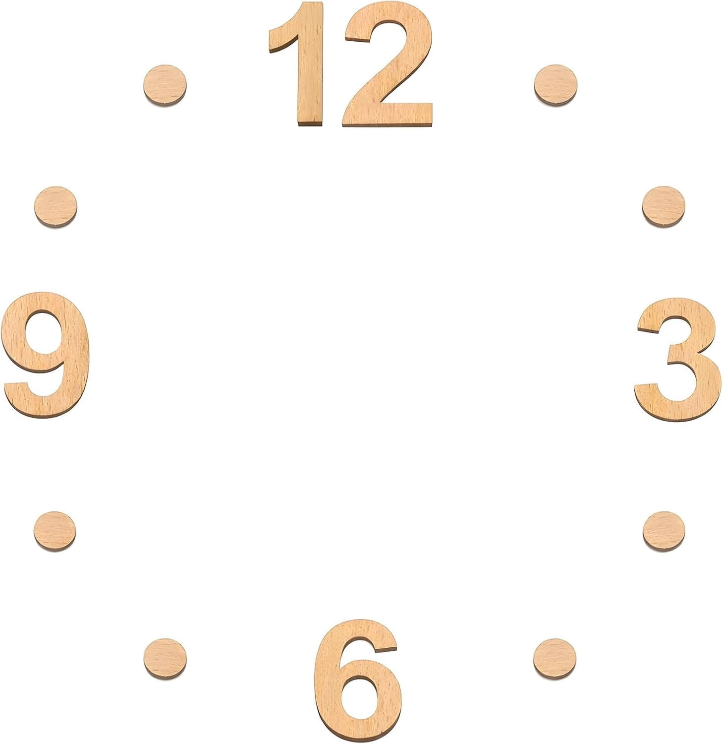 Wooden Clock Numbers Kit, Self Adhesive Wood Clock Numbers Kit 1.8 ...