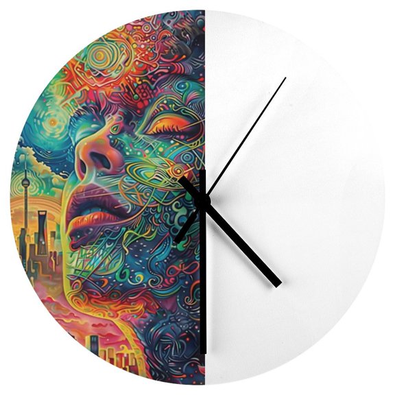 Wooden Clock, Personality Clock, Eco-friendly Clock, Home Decoration Hanging Piece, Simple Style, Non-scale Clock, Creative Design, A Energetic Day at Work