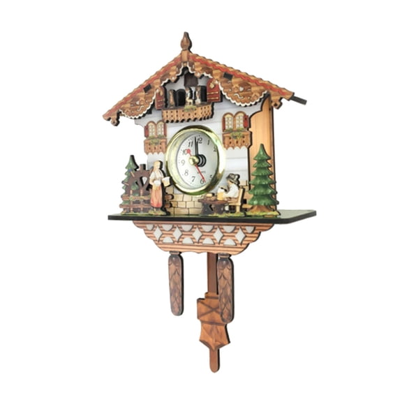Wooden Clock, Silent Decorative Wood Mantle Clock Battery Operated, Wood Design