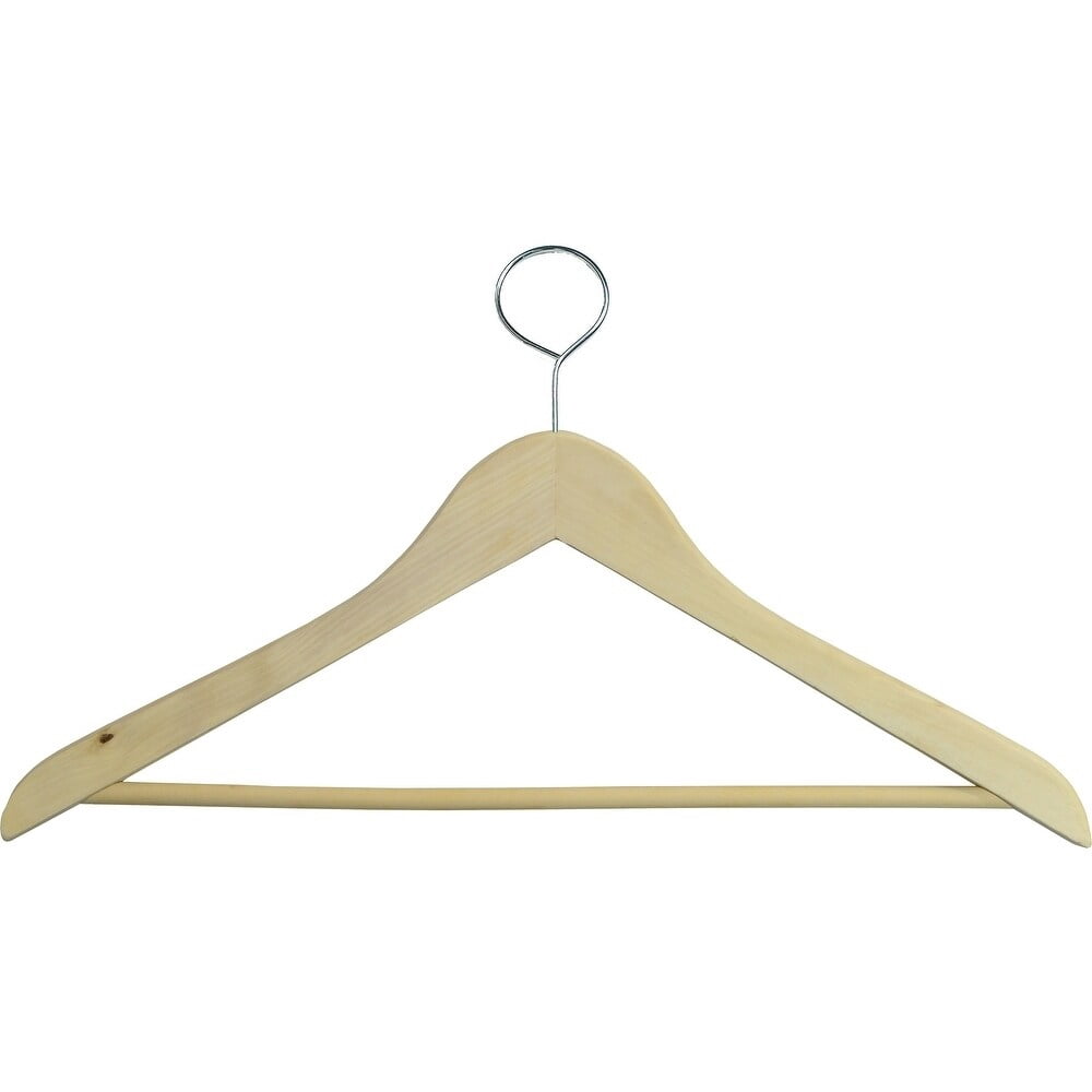 Wooden Closed Loop Security Hangers for Hotels and Hospitality, High Quality Anti-Theft Security Hangers Cherry Finish w/ Bar .5" (Box of 100)