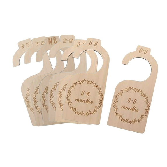 Wooden Closet Rack Size Divider Organizer 7 PCS Set for Infant 1
