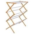 Wooden Clothes Drying Rack 3 Tier WaterResistant Bamboo Wood