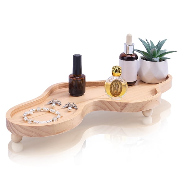 Wooden Cloud-Shaped Decorative Tray Moccasin 401x176x41mm