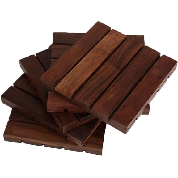 Wooden Coaster Set of 6 - Wooden Drink Coasters Wood Table Coaster for Tea Cups Coffee Mugs Beer Cans Bar Tumblers and Water Glasses - Home Decor Items, Wooden Table Coaster