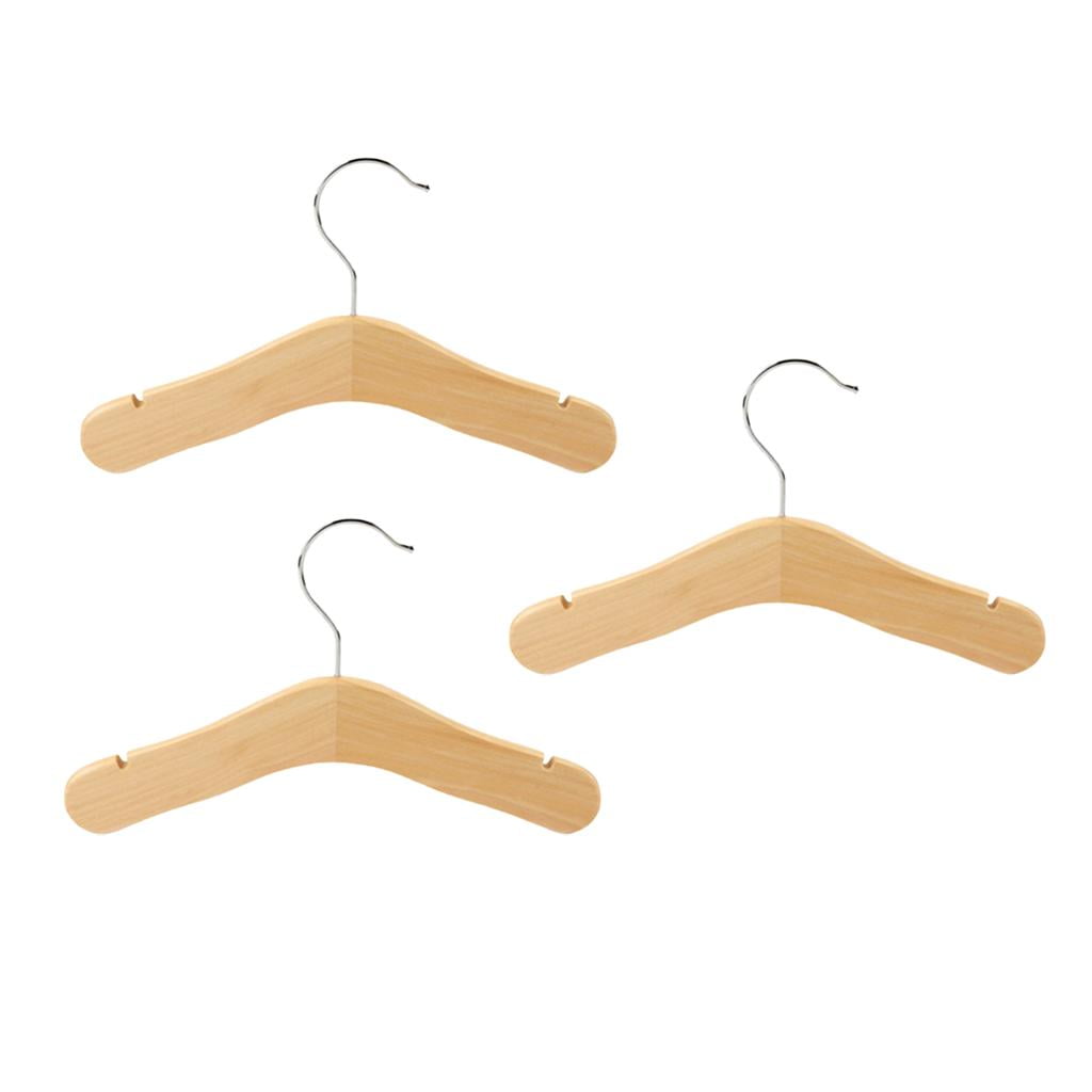 Wooden Coat Hangers Children Natural Infant Clothes Hangers Set of 3