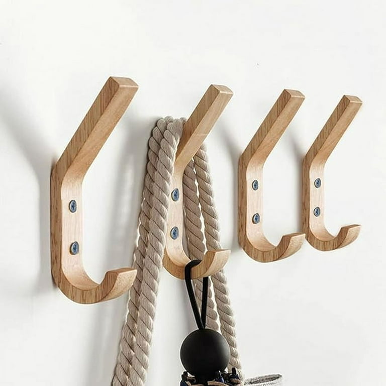 Wooden Coat Hooks Wall Hooks,Natural Oak Wood Hooks Decorative