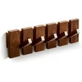 thumbnail image 1 of Wooden Coat Hooks Wall Mounted, Coat Rack Hanger Wall Mount with 5 Hooks, Modern Piano Coat Racks for Hanging Coats Keys Hats Towels Bags, Space-Saving Entryway Coat Rack, Walnut, 1 of 7