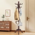 thumbnail image 1 of Wooden Coat Rack Stand, Vintage Wood Coat Rack Freestanding with Sturdy Triangle Base, Classic Coat Racks with 14 Hooks, Natural Birch Wood Coat Tree Hanger Stand for Entryway,Office, 1 of 13