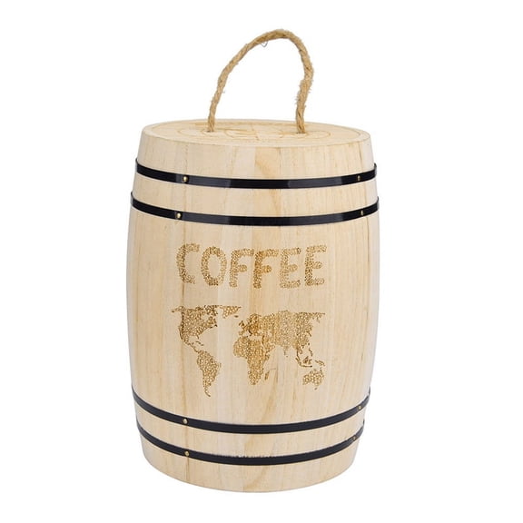 Wooden Coffee Bean Container Food Storage Bottles Beans Barrel Airtight