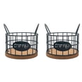 thumbnail image 1 of Wooden Coffee Capsule Organizer Kitchen Countertop Storage Basket with Base Counter K Cup Holder Fruit Nuts for Bar,B Wooden+Metal Black, 1 of 9
