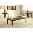 thumbnail image 1 of HomeRoots Solid Wood, MDF Wooden Coffee/End Table Set, 3 Piece Pack, Walnut Brown, 1 of 1