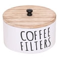 thumbnail image 1 of Wooden Coffee Filter Holder - Large Capacity, with Lid - for Kitchen/Bar, Store Filters/Snacks, Farmhouse Style, Sustainable Wood, 1 of 6