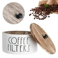 thumbnail image 1 of Wooden Coffee Filter Holder With Lid - Rustic Storage Container and Dispenser Basket for Coffee Bar Decor, Farmhouse Accessories - White，1PC, 1 of 8