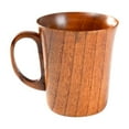 thumbnail image 1 of Wooden Coffee Mug Handcrafted Wood Tea Cup with Handle Heat Resistant Natural Spruce Drinking Mug for Home Office Cafes Picnic Beer Milk Beverages J, 1 of 9