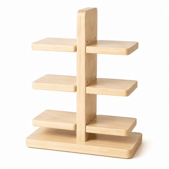 Wooden Coffee Mug Holder Stand for Countertop, Tiered Cup Display and Storage Organizer