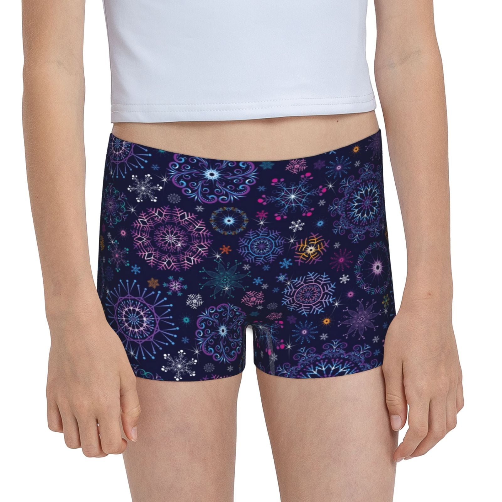 Easygdp Stars And Gradient Colorful Snowflakes Girls Hipster Cotton Underwear Little Girls