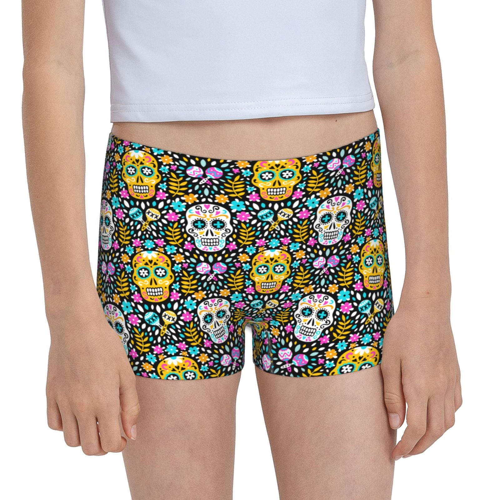 Easygdp Sugar Skulls Girls Hipster Cotton Underwear Little Girls' Underwear Toddler UndiesLarge