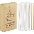 thumbnail image 1 of Verdelife Wooden Coffee Stirrers Flat Shape for Drink 100 pack, 1 of 12