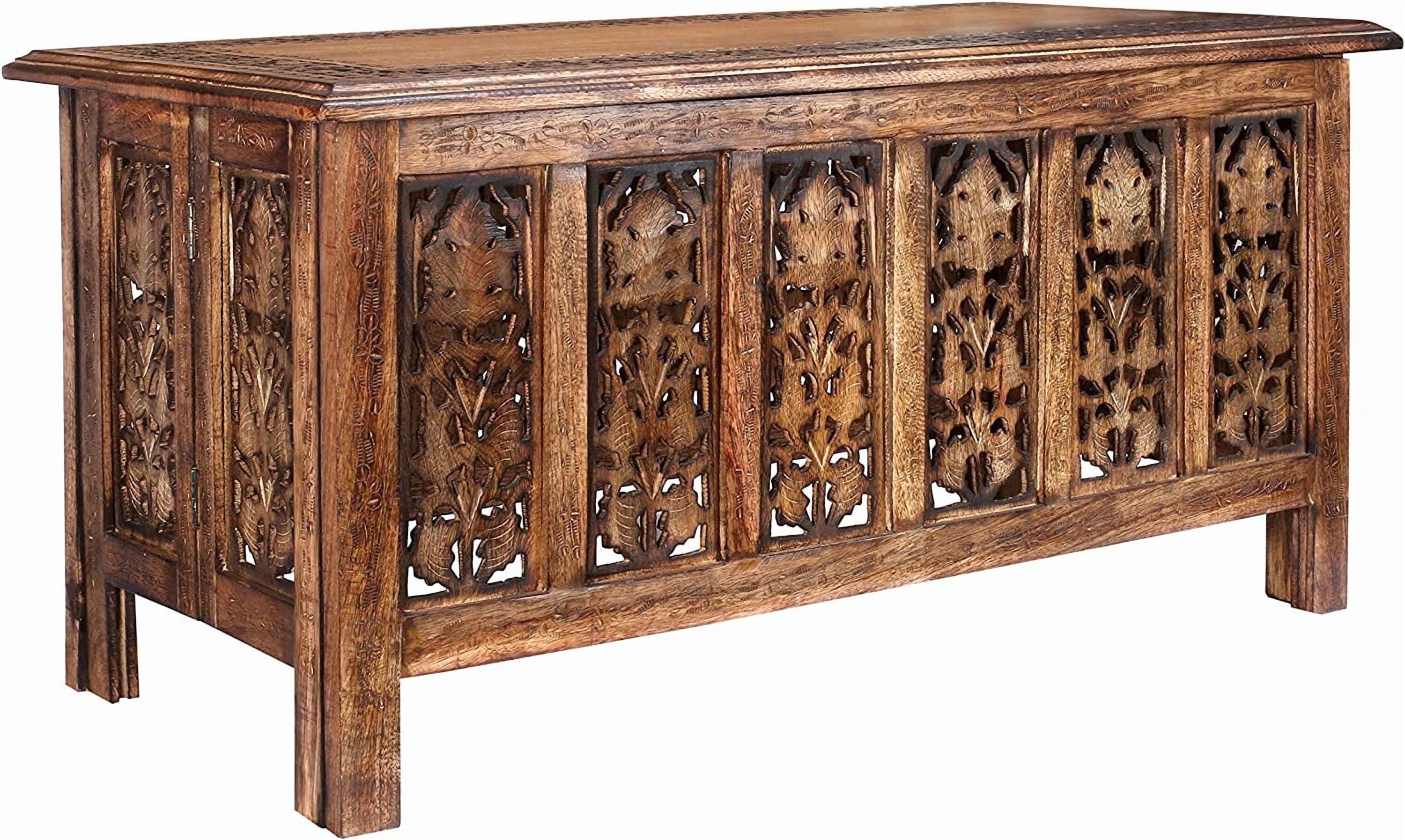 The Wooden Town, Wooden Coffee Table, 36x18 Inch, Rustic Burnt Finish ...