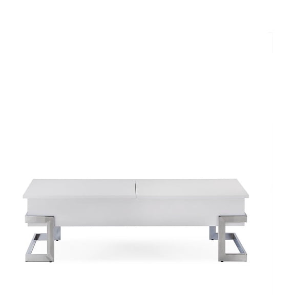 Wooden Coffee Table With Lift Top Storage Space in White