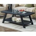 thumbnail image 1 of Wooden Coffee Table with Storage Dividers, Rectangular Farmhouse Style Table, Modern Low Cocktail Table for Room, Living Room, Black, 1 of 6