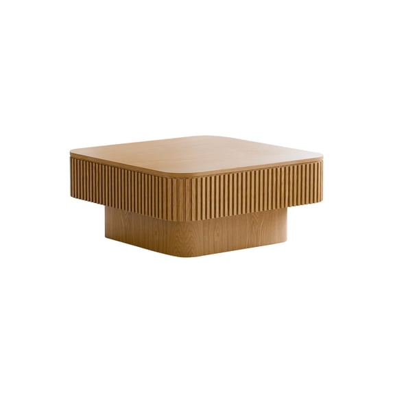Wooden Coffee Tables, 31.5'' Square Coffee Table with Storage Solid Wood Veneered Modern Coffee Table Accent Tea Table for Living Room, Bedroom, Apartment or Office, Natural Wood, Coffee Tables