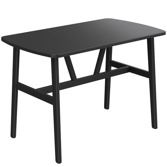 Wooden Coffee Tables, Dining Table for 4-6 Person, Rectangular Wood Kitchen Table, Modern Dinner Table with Sturdy Metal Frame for Dining Room, Kitchen, 47.2 inch, Black, Black Coffee Tables